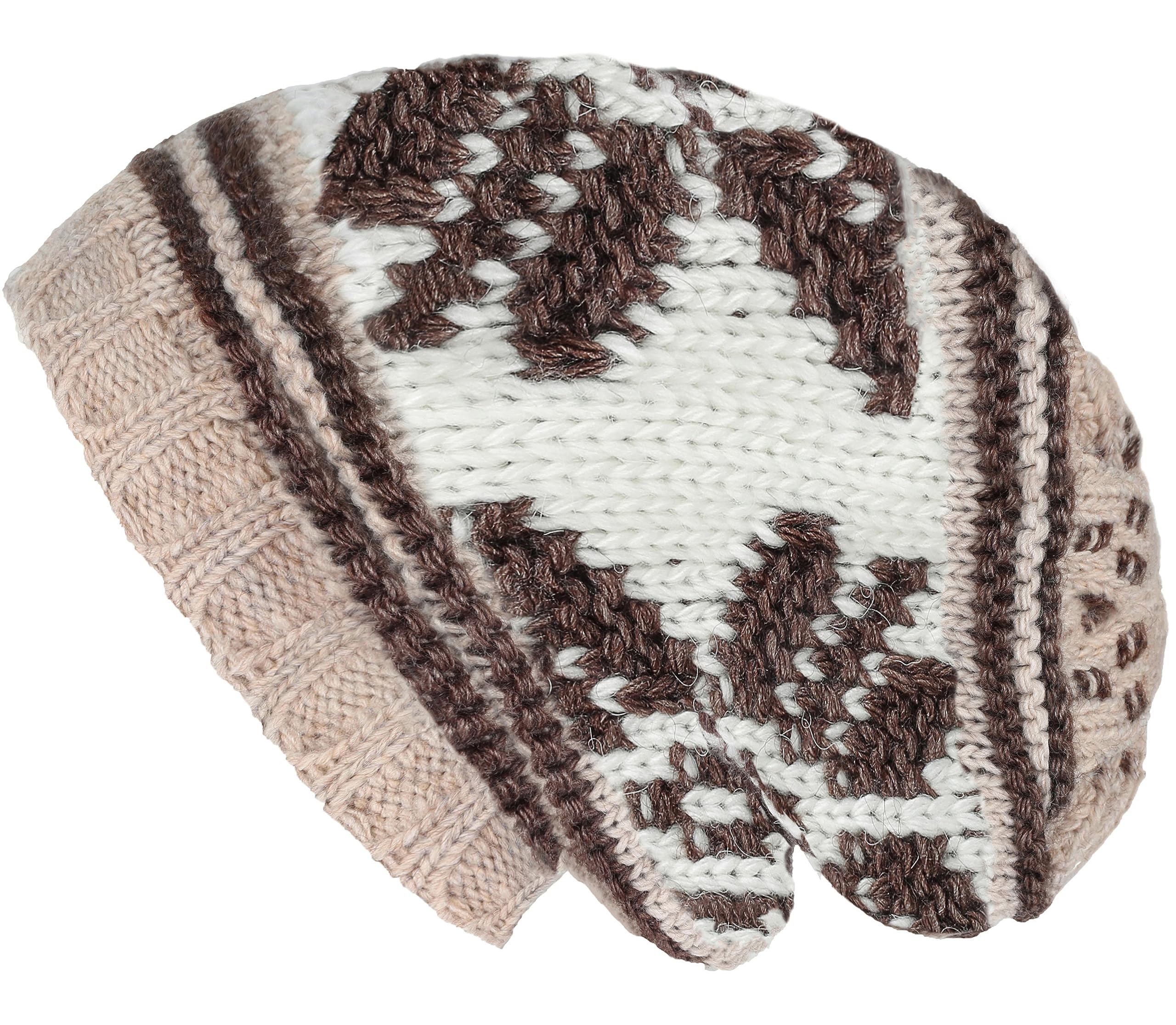 Knitted loose oversized soft and warm winter brimless hat for women. Comfortable, lightweight and versatile