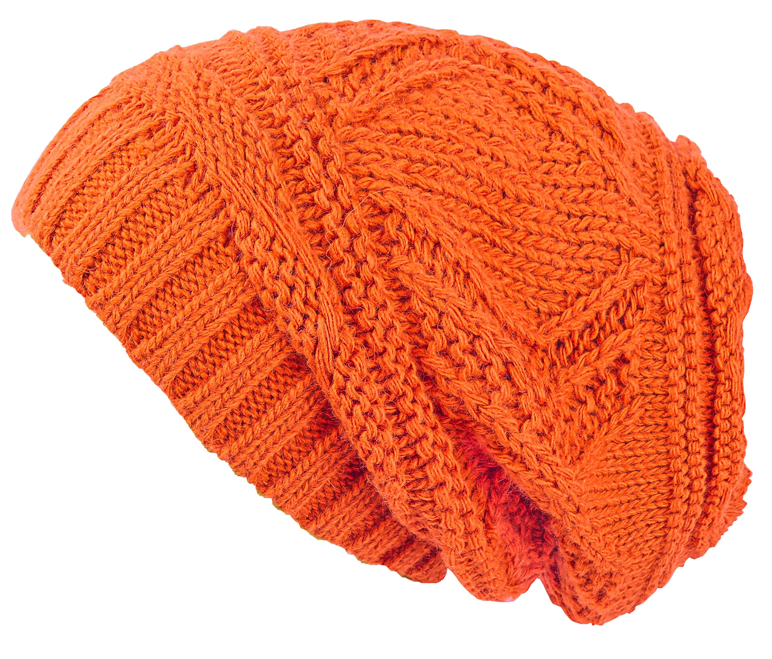 Knitted loose oversized soft and warm winter brimless hat for women. Comfortable, lightweight and versatile