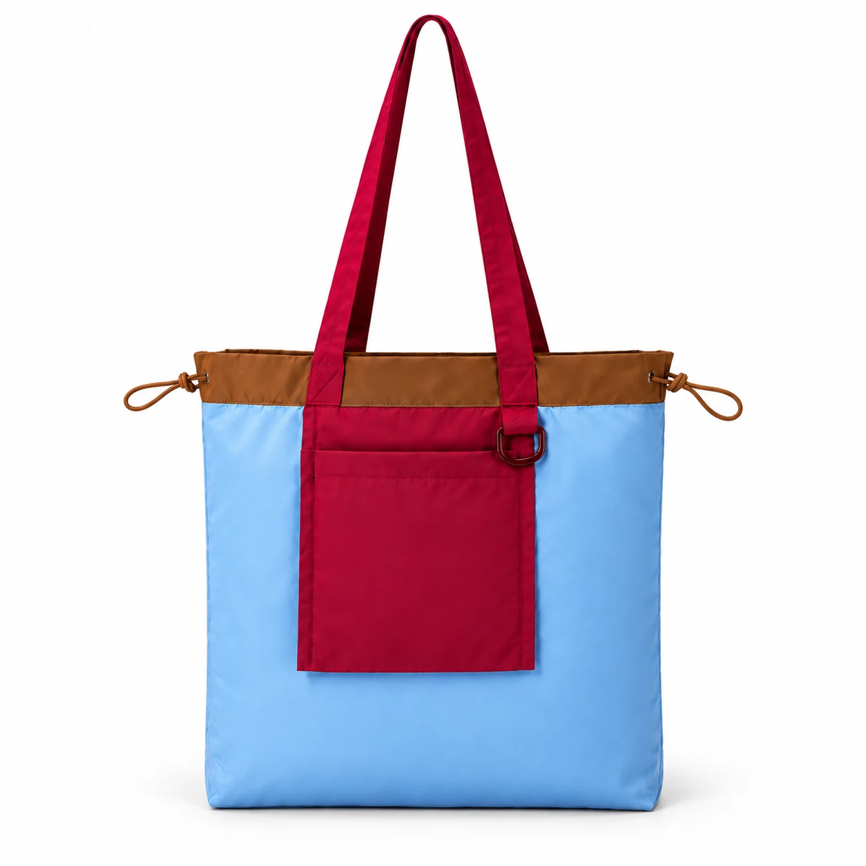 Drawstring Shopping Tote with Front Pocket