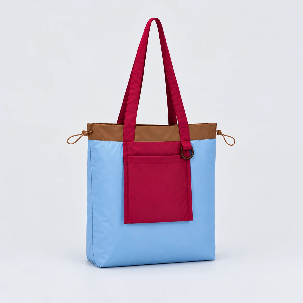 Drawstring Shopping Tote with Front Pocket — product view