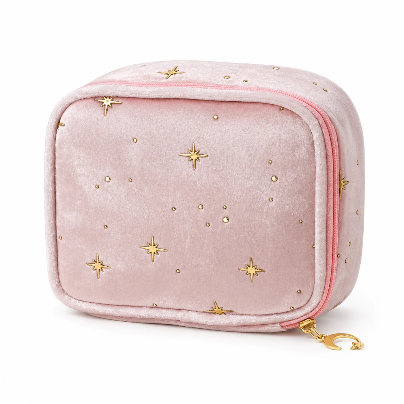 Star-Pattern Plush Cosmetic Pouch