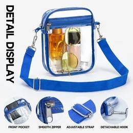 Clear Crossbody Pouch with Detachable Strap — product view