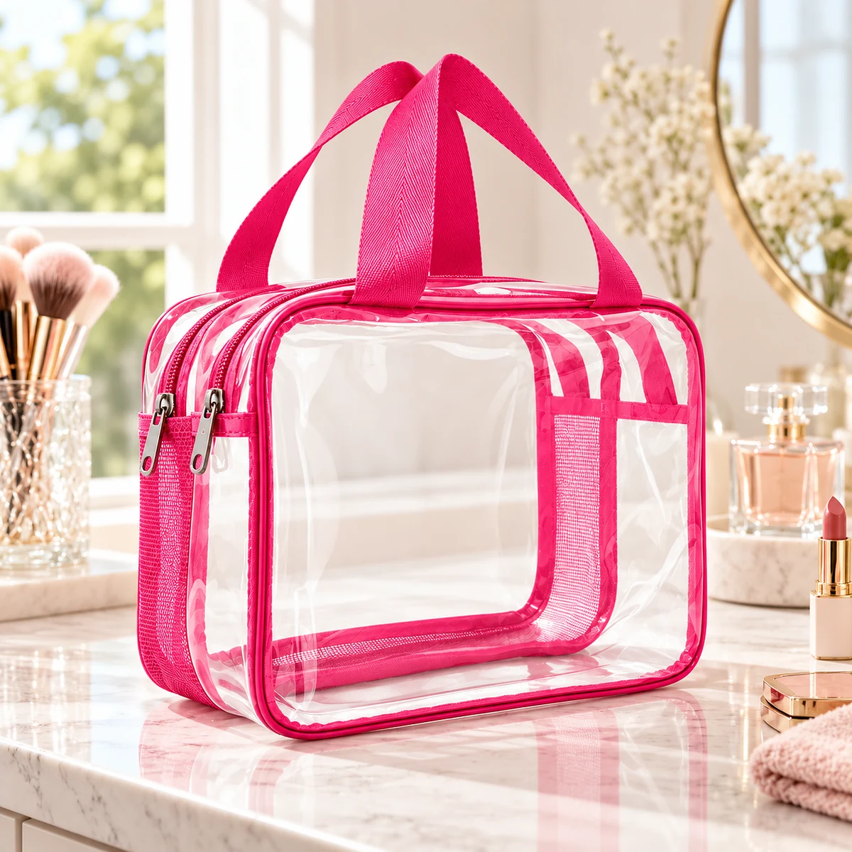 Clear PVC Carry Case with Twin Handles — product view