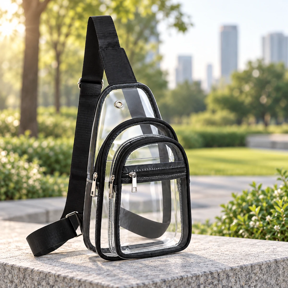 Clear PVC Sling Chest Bag — product view