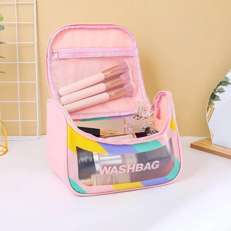 Clear Vanity Bag with Brush Organizer — product view