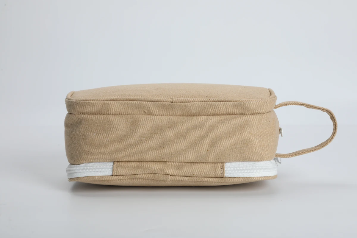 Double-Compartment Canvas Cosmetic Case — product view