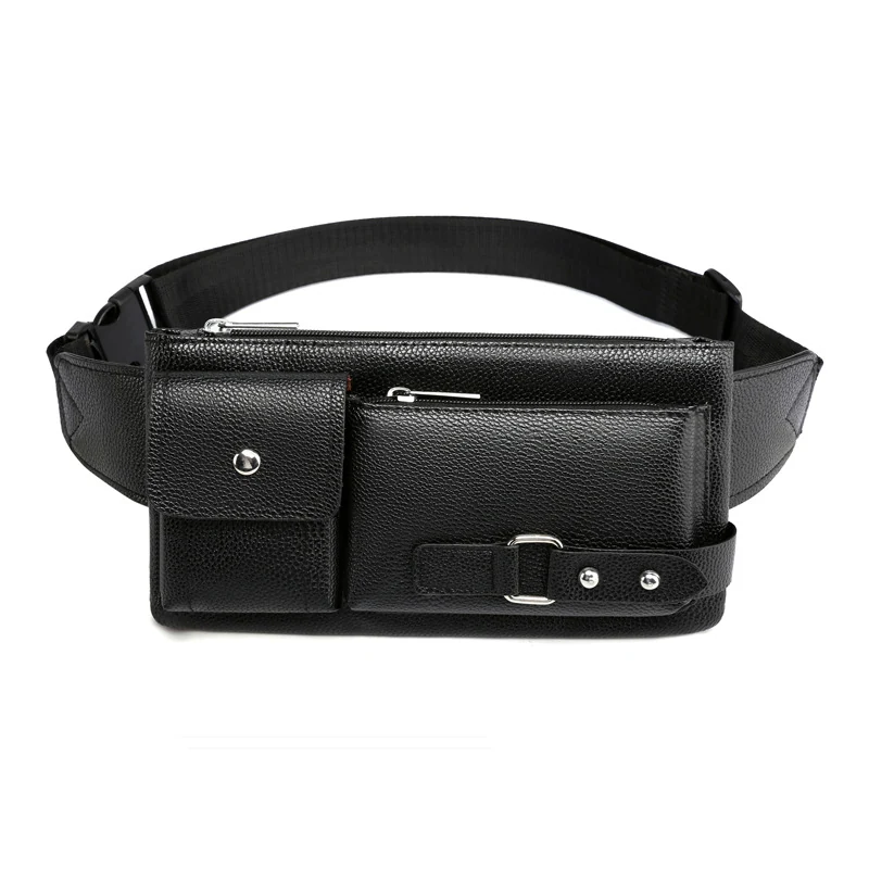 PU Waist Bag with Multiple Front Pockets