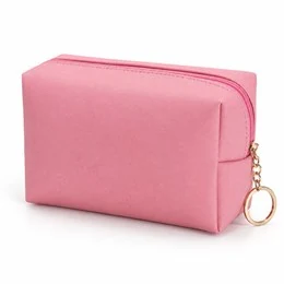 Soft Rectangular Cosmetic Pouch with Ring Pull