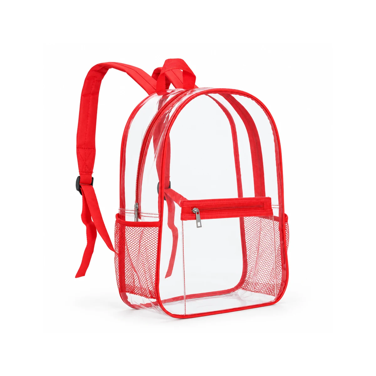Tall Clear Backpack with Mesh Side Pockets