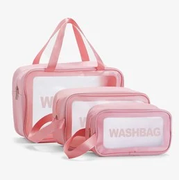 Three-Piece Clear Travel Pouch Set