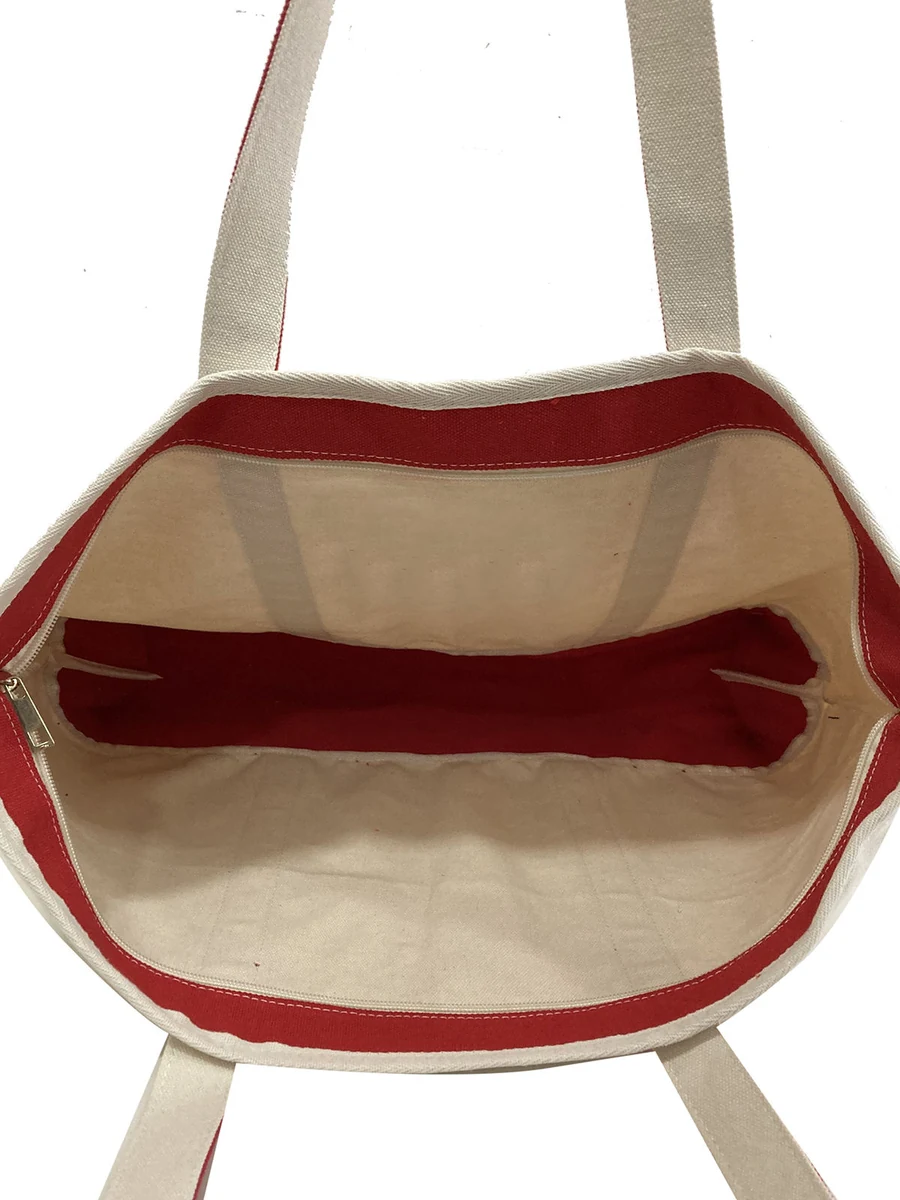 Wide Canvas Tote with Contrast Base — product view